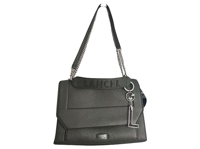 Nine Sac à main Lancel Ninon en cuir kaki