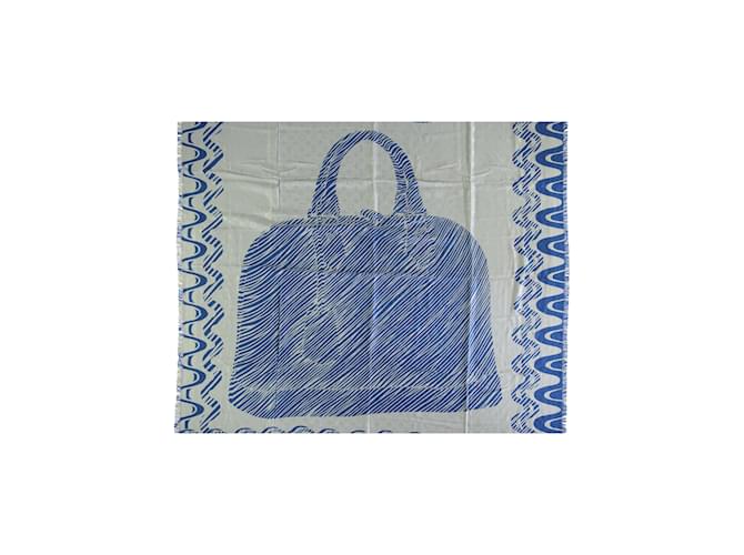 Louis Vuitton Blue and White Alma Print Scarf  ref.874157