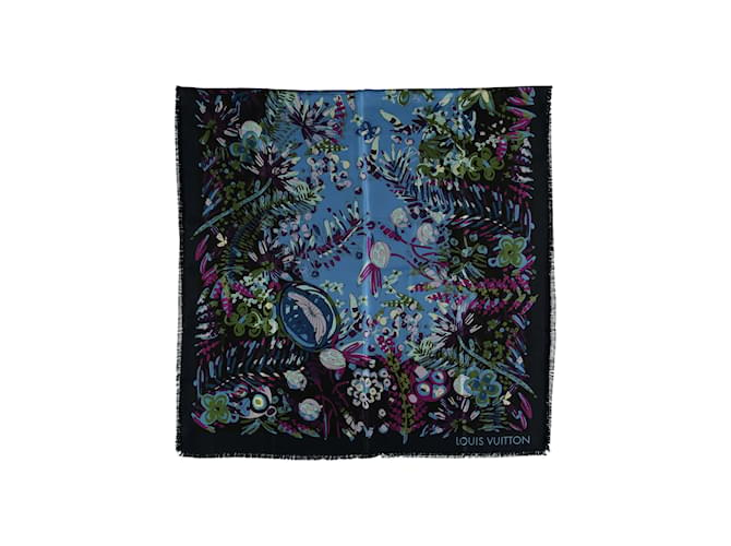 Foulard en soie à fleurs Louis Vuitton Multicolore  ref.874172
