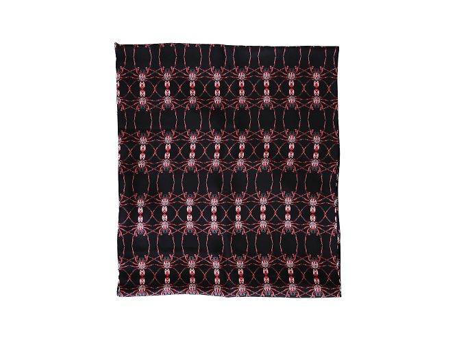 Pañuelo de seda con estampado de araña negra y roja de Alexander McQueen Multicolor