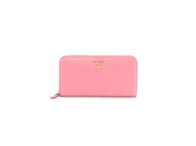 Prada Saffiano Long Wallet Carteira longa de couro em excelente estado Rosa  ref.874177