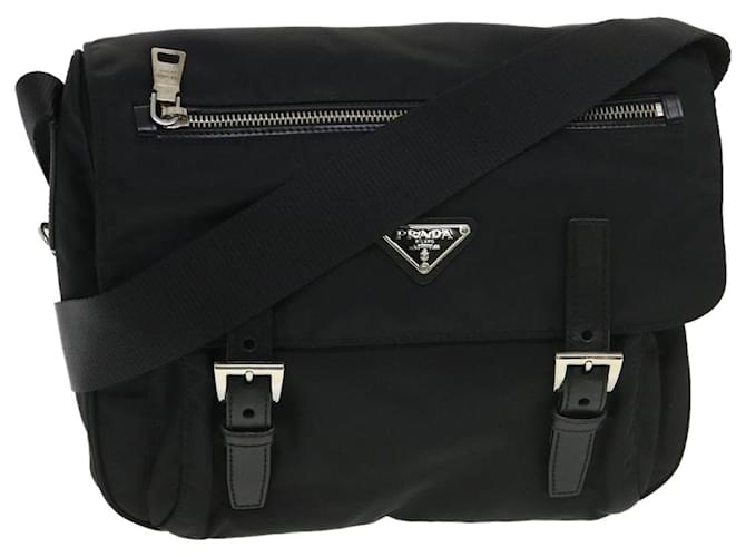 Prada, Bags, Auth Prada Nylon Black Crossbody Bag