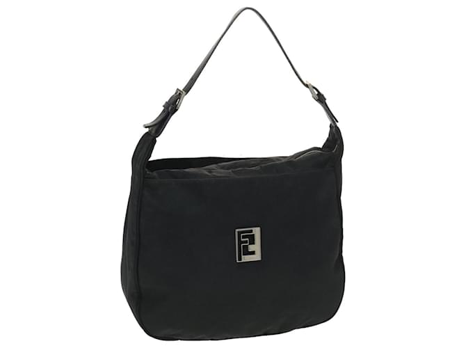 FENDI Shoulder Bag Nylon Black Auth rd4606  ref.874350