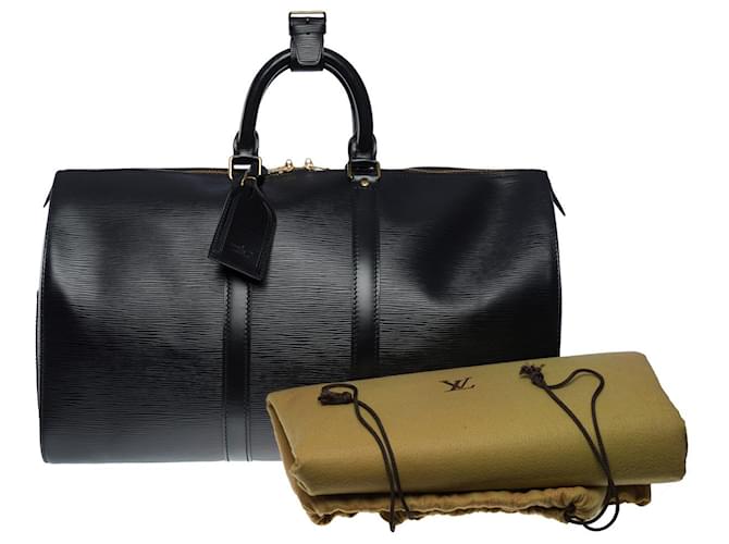 Louis Vuitton sac de voyage keepall 45 en cuir épi noir-101171  ref.874392