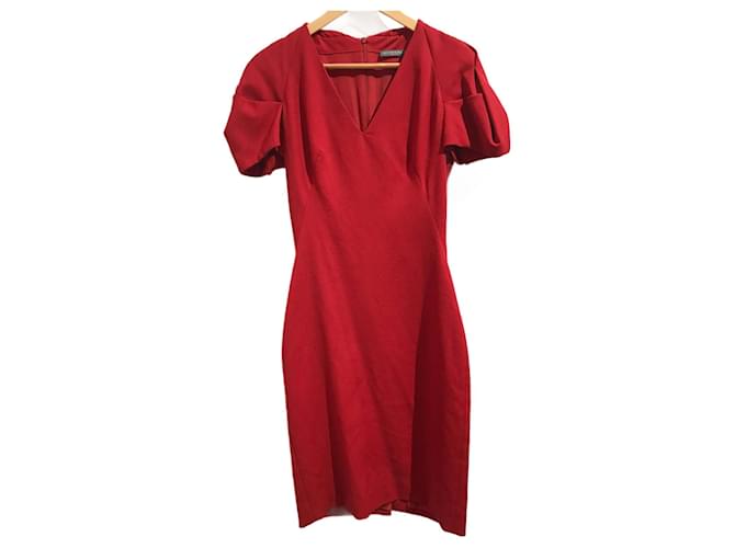 ALEXANDER MCQUEEN  Dresses T.International XS Wool Red  ref.874439