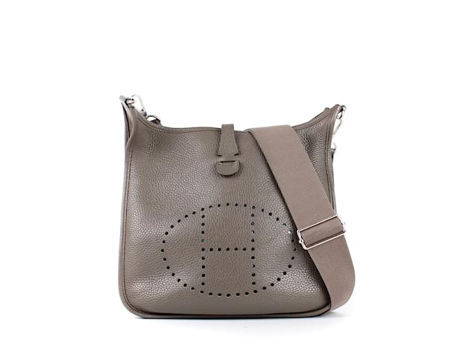 Evelyne Hermès HERMES  Handbags T.  Leather Grey  ref.874451