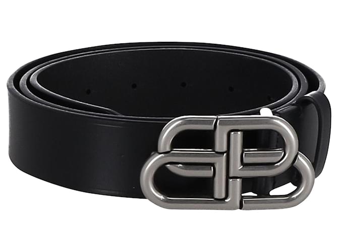 Balenciaga BB Logo Belt in Black Leather  ref.874547