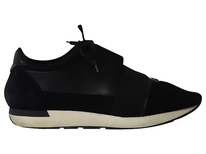 Balenciaga Race Runners in Black Leather  ref.874563
