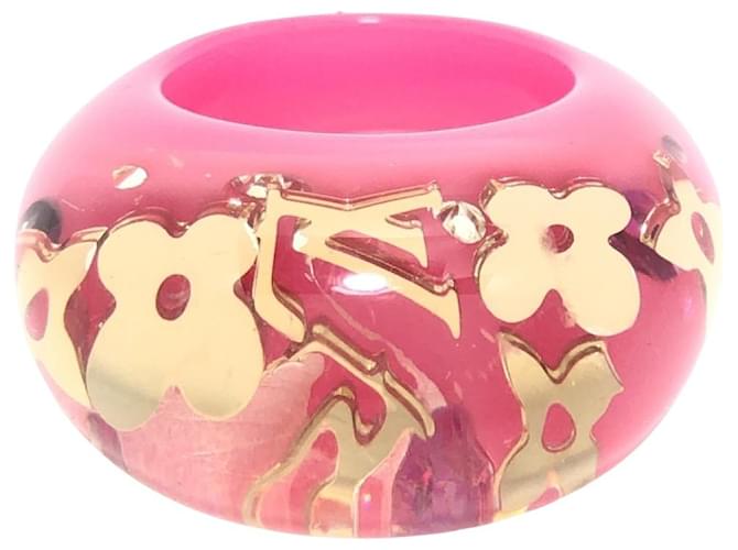 LOUIS VUITTON PINK LUCITE INCLUSION RING