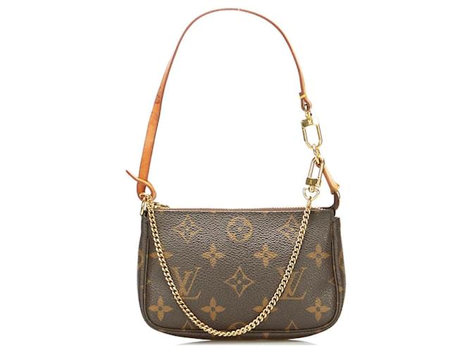 Pochette accessoire cloth handbag Louis Vuitton Brown in Fabric