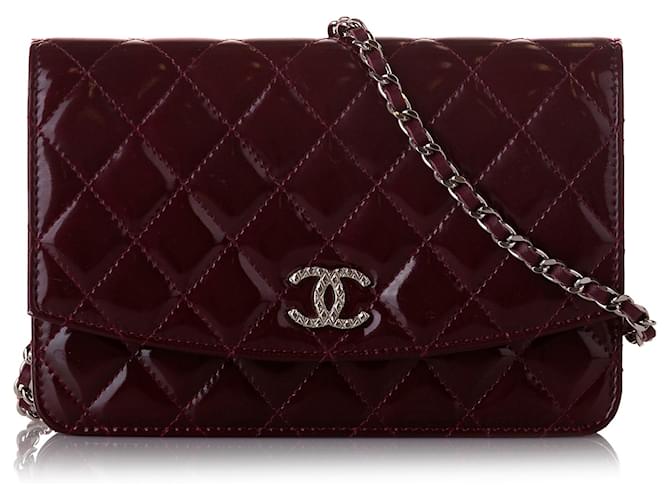 Chanel Red CC Flap Wallet On Chain Leather Patent leather ref.874964 - Joli  Closet