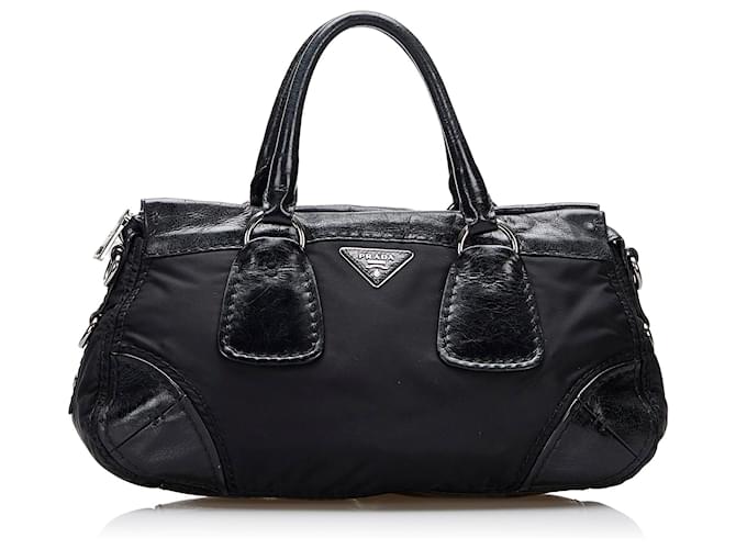 Prada tessuto black sale