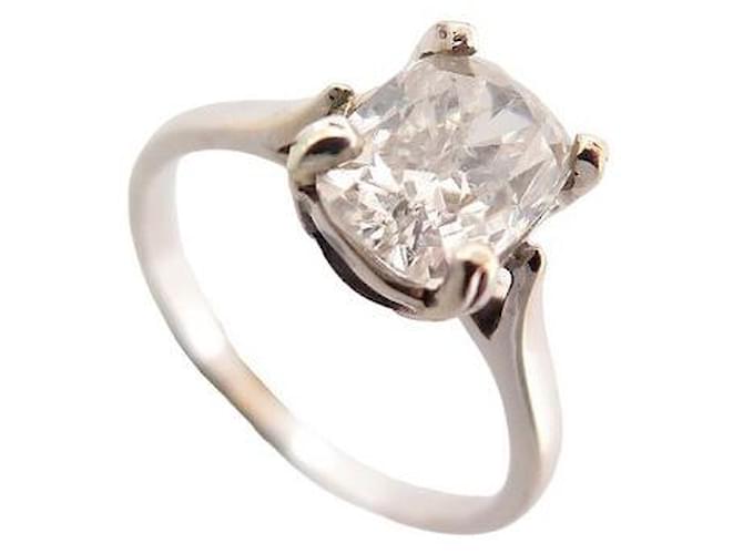 Autre Marque Ring in white gold 18K 2.8GR SET WITH A DIAMOND SOLITAIRE OF 1.63CT DIAMOND RING Silvery  ref.875161