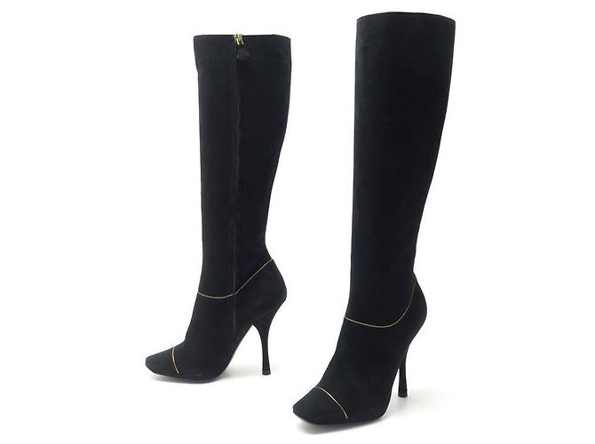 NUEVAS BOTAS LOUIS VUITTON MINIMALISA 36 CAJA ZAPATOS ANTE NEGRO + BOTAS