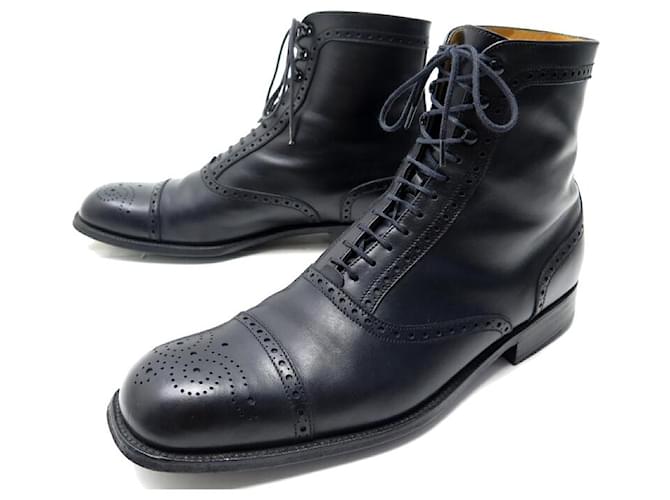 CHAUSSURES BOTTINES JM WESTON 8 EYELET OXFORD BOOTS 371 8C 41.5 42 FIN CUIR Noir  ref.875226