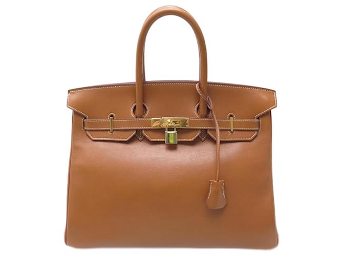 Hermès Hermes Birkin handbag 35 1994 GULLIVER GOLD GOLD LEATHER PURSE BAG Caramel  ref.875237