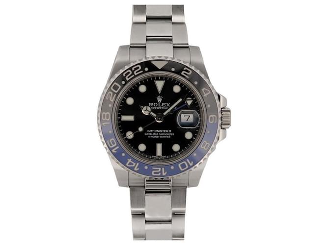 Rolex-Uhr 11671 BATMAN GMT-MASTER II OYSTER PERPETUAL AUTOMATIC 40 mm Uhr Silber Stahl  ref.875259