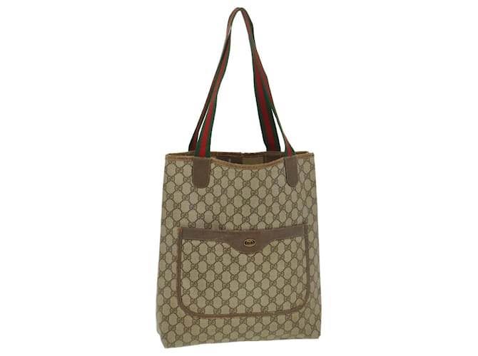 GUCCI GG Canvas Web Sherry Line Tote Bag Beige Rouge Vert 3902003 auth 39134  ref.875315