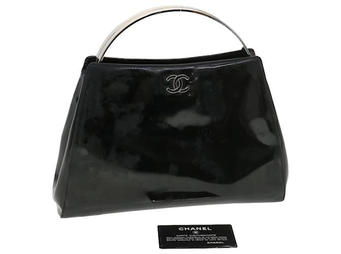 CHANEL Hand Bag Enamel Black CC Auth 39199 ref.875331 - Joli Closet