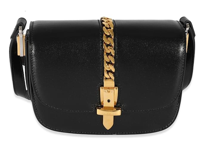 Gucci Sylvie Shoulder Bag Leather Small Black