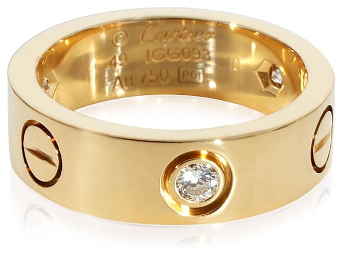 Anillo de diamantes Cartier Love en 18K oro amarillo 0.22 por cierto