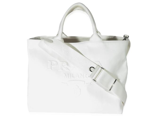 Prada Small Triangle-Embossed Shopper Tote Bag