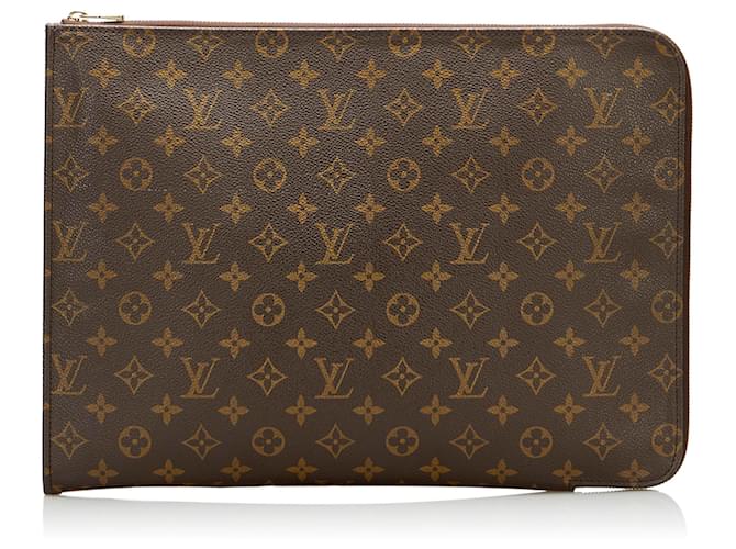 Louis Vuitton Brown Monogram Poche-Documents Portfolio Cloth  ref.876016