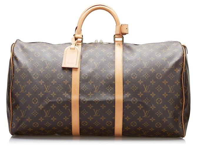 Louis Vuitton Brown Monogram Keepall 55 Cloth  ref.876033