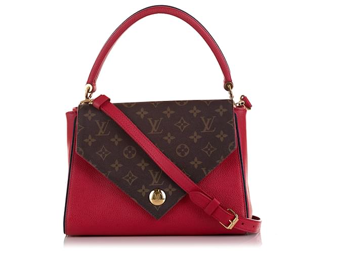 Louis Vuitton Brown Monogram Empreinte Twice Red Leather Pony