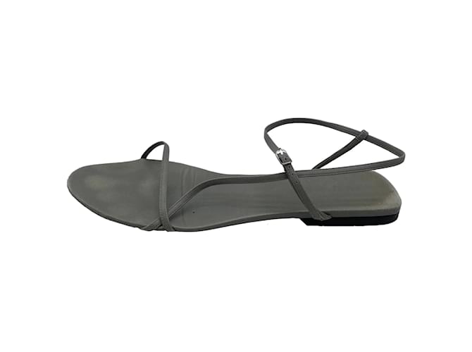 THE ROW  Sandals T.EU 39.5 Leather Grey  ref.876089