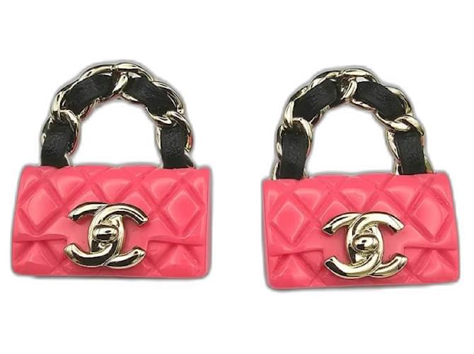 Chanel b23 C Black Pink Golden Leather Metal Resin  ref.876168