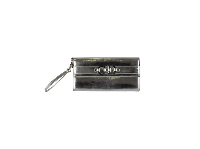Christian Dior Metallic Silver Pochette Silvery
