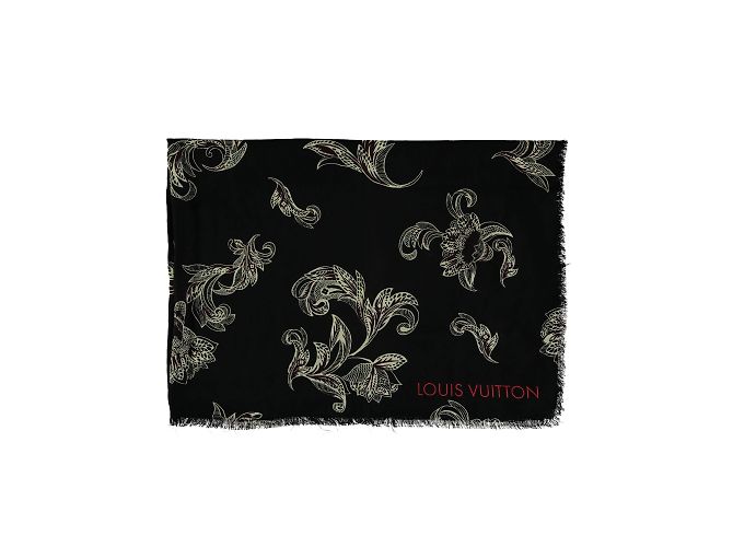 Louis Vuitton Black and White Floral Pattern Scarf Multiple colors