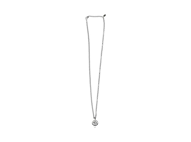 Collar con gota de cristal de orbe de Vivienne Westwood Plata  ref.876284