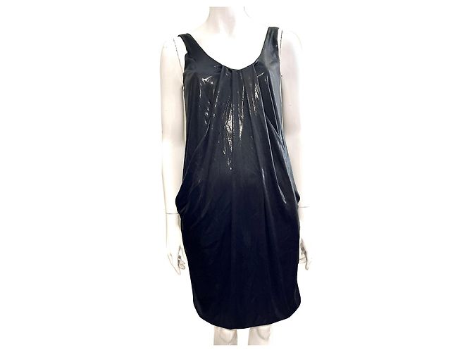 Diane Von Furstenberg Vestido Lesley vintage negro metalizado de DvF Metálico