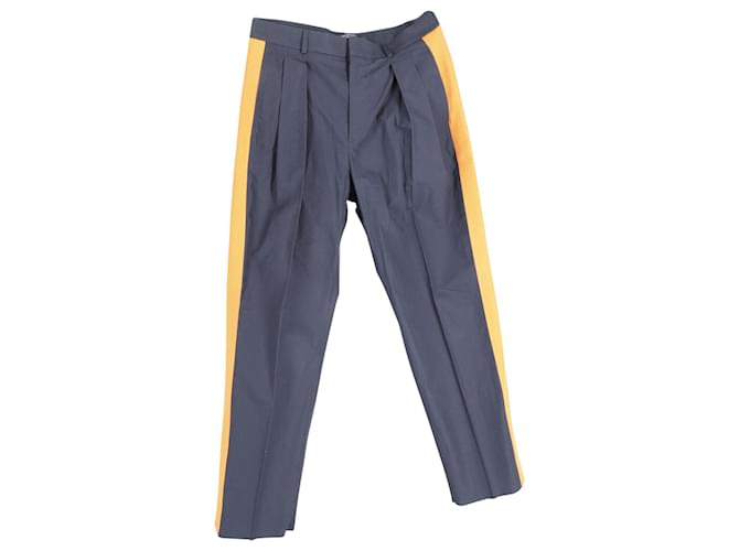 Valentino Garavani Contrast Side Trim Pleated Trousers in Multicolor Cotton Python print  ref.876497