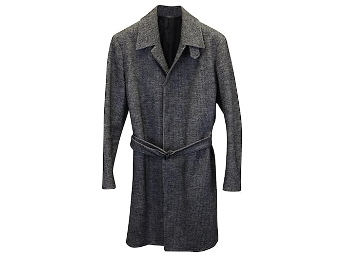Theory Belted Coat in Grey Wool  ref.876505
