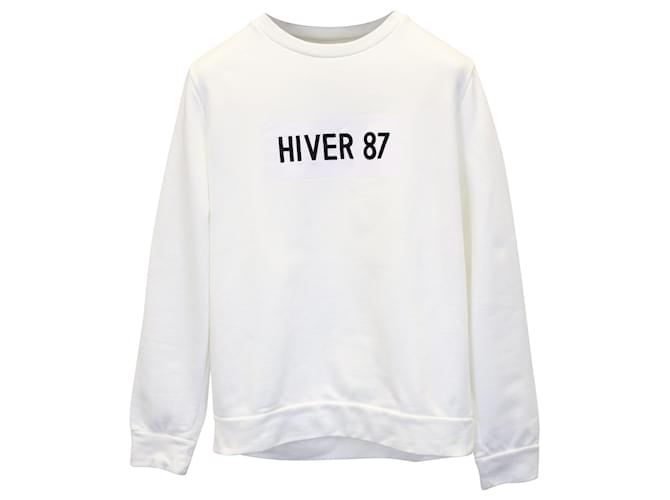 Apc A.P.C "Hiver 87" Collection Pull Logo en Coton Blanc  ref.876515