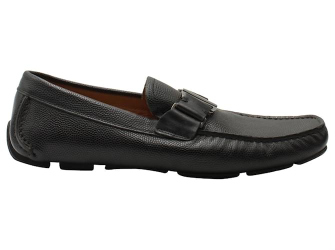 Salvatore Ferragamo Slip-On Loafers in Black Leather   ref.876540