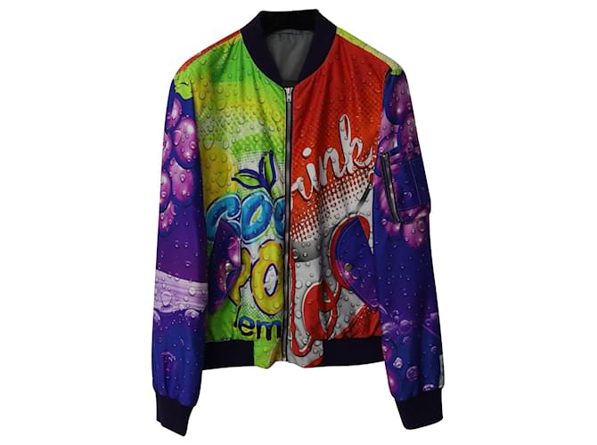 Moschino Couture Bomberjacke mit Soda-Pop-Print aus mehrfarbigem Polyamid Mehrfarben Nylon  ref.876561