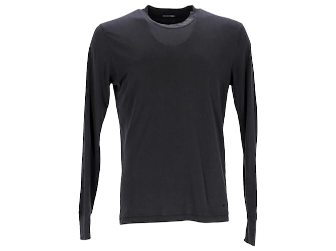 Tom Ford T-shirt à manches longues en lyocell noir  ref.876565