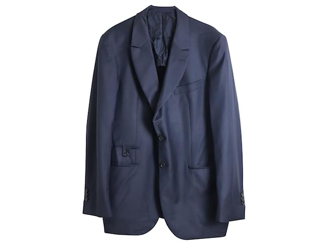 Jaqueta de terno Saint Laurent em lã azul marinho  ref.876568