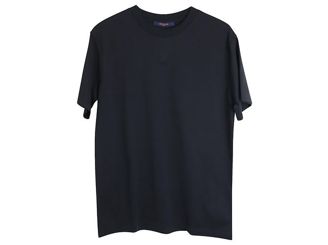 T-shirt in rilievo Louis Vuitton LV in cotone nero