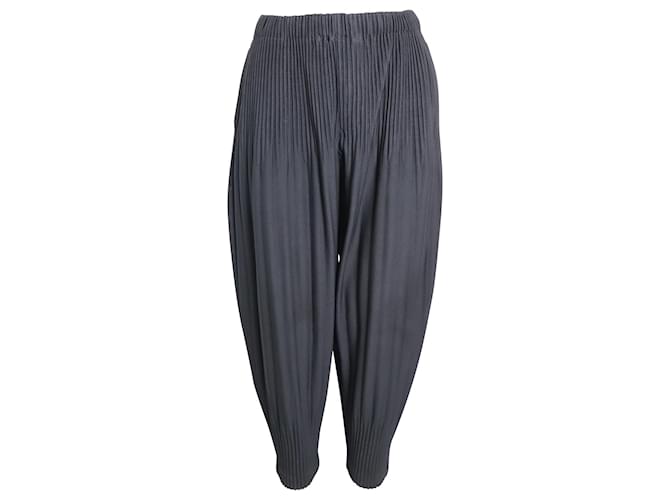 Home Plisse Issey Miyake Full Harem Pants in Grey Polyester  ref.876594