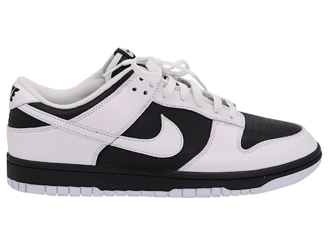 Nike Dunk Low Retro Reverse Panda Sneakers in Black White Leather