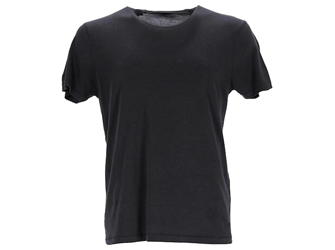 Tom Ford Plain Short Sleeve T-Shirt in Black Lyocell  ref.876635