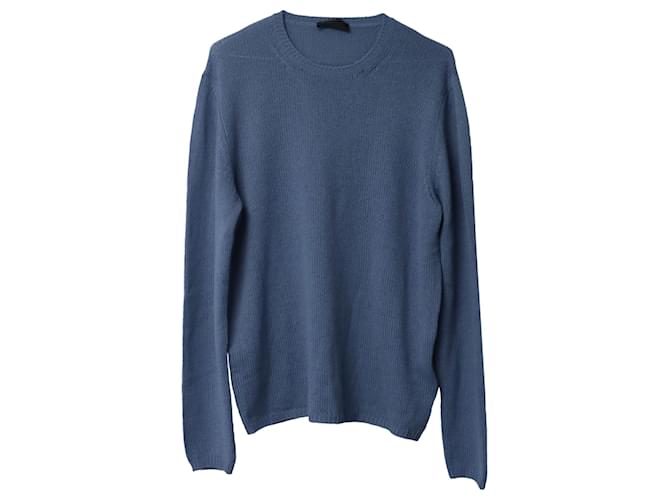 Prada Crewneck Sweater in Light Blue Cashmere Wool  ref.876640
