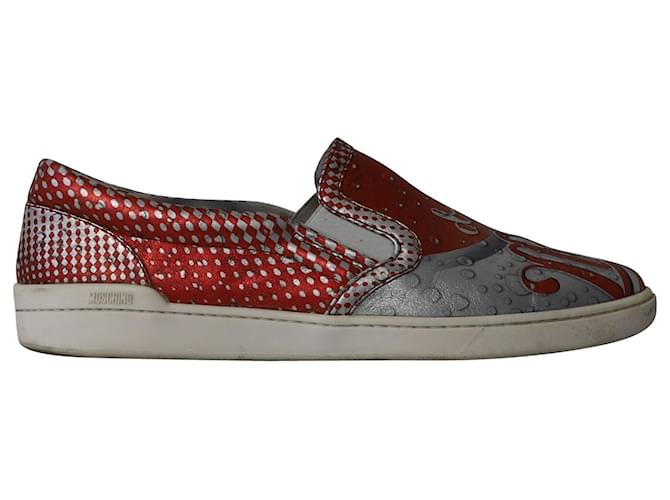 Moschino Mocola Slip-On Sneakers en Cuir Multicolore  ref.876645