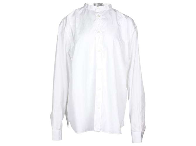Dior White mandarin collar dress shirt Cotton  ref.876653