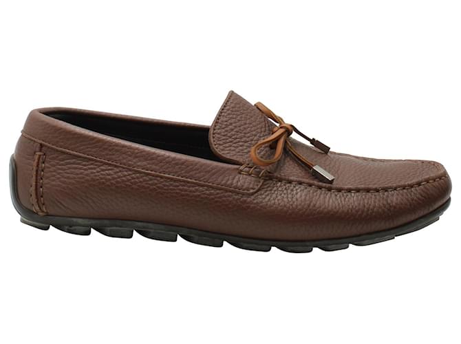 Ermenegildo Zegna Bow Loafers in Brown Leather  ref.876677